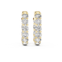 Gold hoop earrings with diamonds on a white background