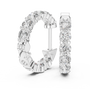 Diamond hoop earrings on a white background