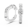 Diamond hoop earrings on a white background