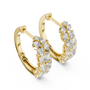 Gold hoop earrings with diamond accents on a white background