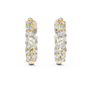 Pair of diamond earrings with gold and silver accents on a white background
