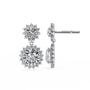 Diamond earrings on a white background