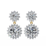 Pair of diamond earrings on a white background