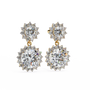 Pair of diamond earrings on a white background