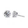 Pair of diamond stud earrings on a white background