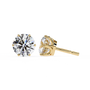 Pair of diamond stud earrings on a white background
