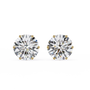 Pair of diamond stud earrings on a white background