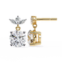 Pair of diamond earrings on a white background