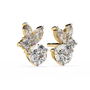 Pair of diamond earrings on a white background