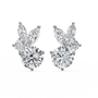 Pair of diamond earrings on a white background