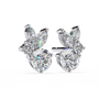 Butterfly-shaped diamond earrings on a white background