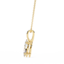 Gold necklace with a diamond pendant on a white background