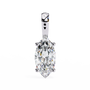 Gold necklace with a diamond pendant on a white background