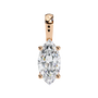 Gold necklace with a diamond pendant on a white background