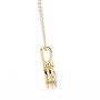 Gold necklace with a diamond pendant on a white background