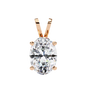 Gold necklace with a diamond pendant on a white background