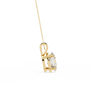 Gold necklace with a diamond pendant on a white background