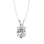Gold necklace with a diamond pendant on a white background