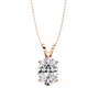 Gold necklace with a diamond pendant on a white background