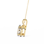 Gold necklace with a diamond pendant on a white background
