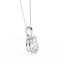 Solitaire pendant showcases a breathtaking Pear-shaped diamond held in a secure vertical orientation