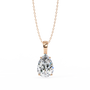 Solitaire pendant showcases a breathtaking Pear-shaped diamond held in a secure vertical orientation