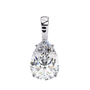 Solitaire pendant showcases a breathtaking Pear-shaped diamond held in a secure vertical orientation