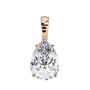 Solitaire pendant showcases a breathtaking Pear-shaped diamond held in a secure vertical orientation
