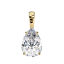 Solitaire pendant showcases a breathtaking Pear-shaped diamond held in a secure vertical orientation